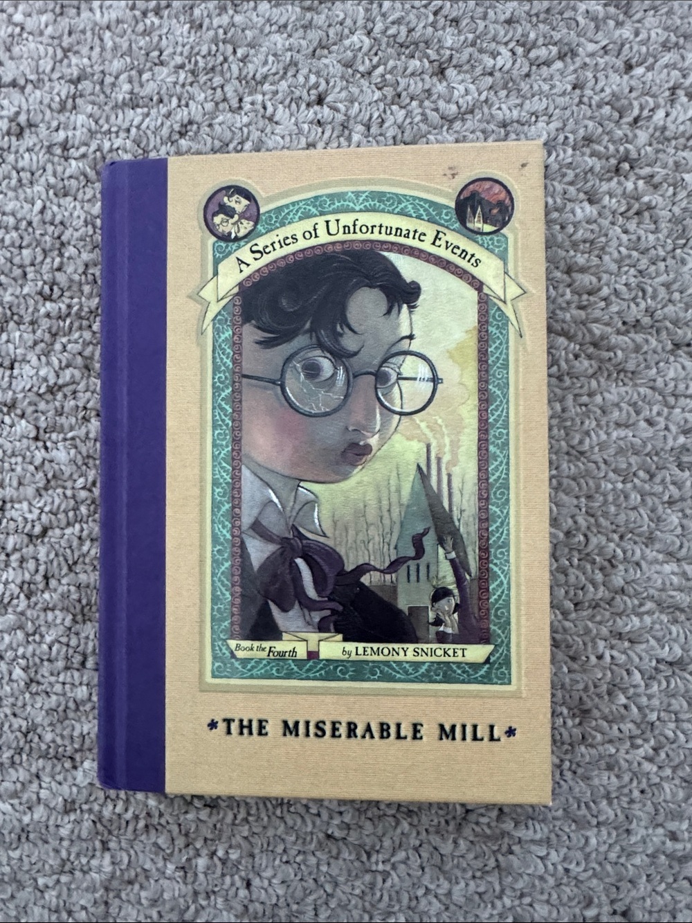The Miserable Mill (A Series of Unfortunate Events) Hardcover - Beige & Purple